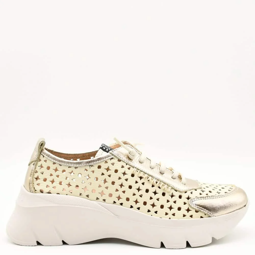Φωτογραφία προϊόντος: Sneakers Γυναικεία Hispanitas HV254053-CAVA HABANA-V25 σε δέρμα μπεζ με χρυσό