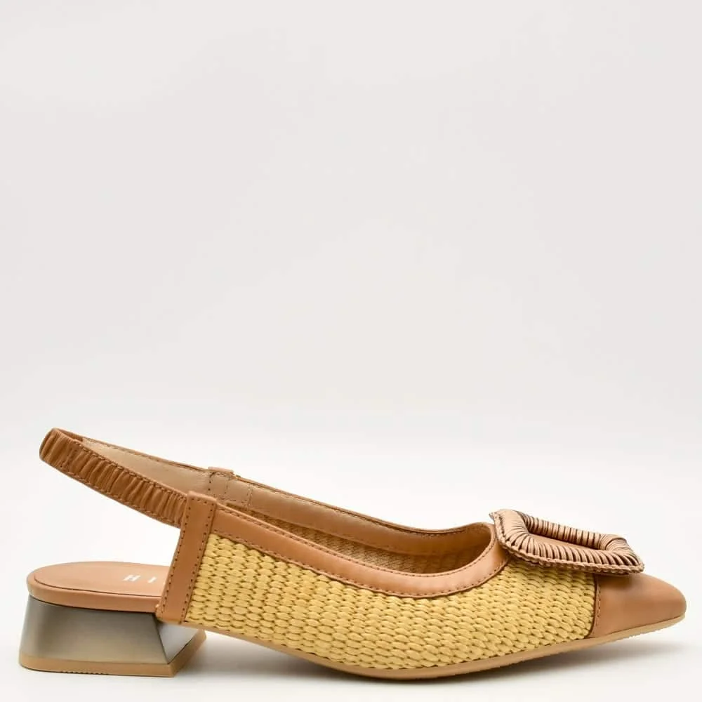 Φωτογραφία προϊόντος: Slingbacks παπούτσια με χοντρό χαμηλό τακούνι Γυναικεία Hispanitas RHV254046-CUOIO Dali-V25 σε καφέ δέρμα
