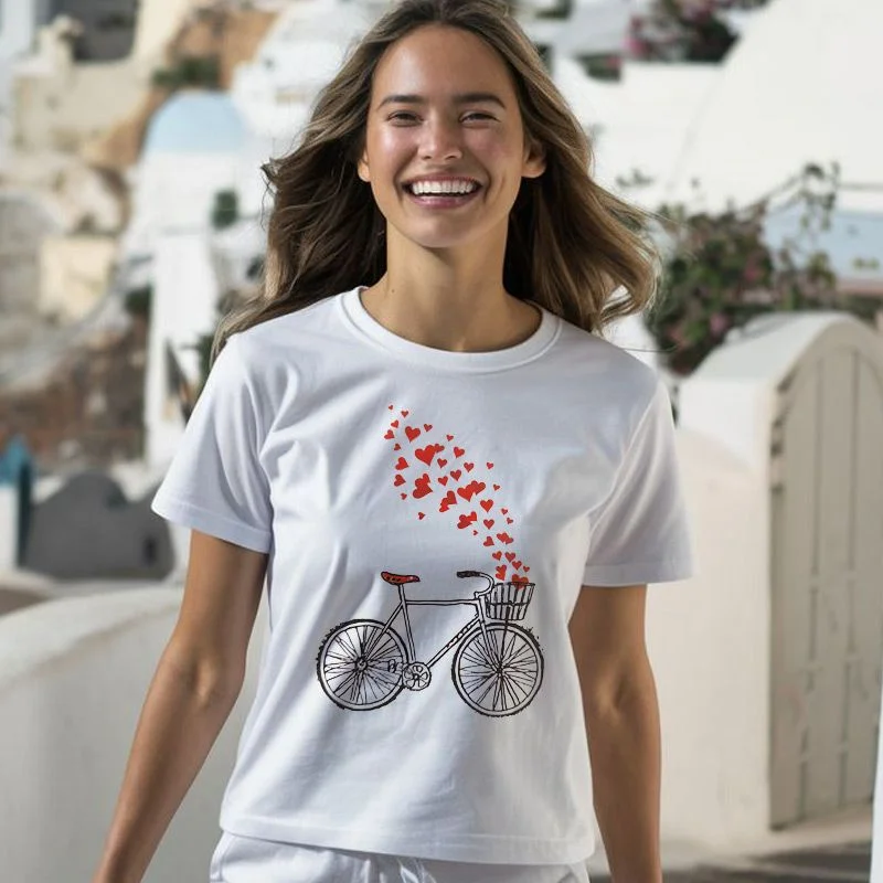 Φωτογραφία προϊόντος: Prime T-Shirt Γυναικείο Ποδήλατο Καρδιές 4900