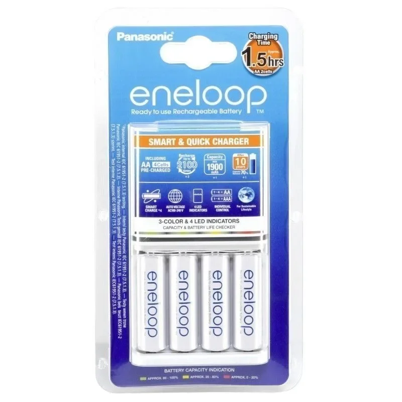 Φωτογραφία προϊόντος: GR Panasonic Eneloop Smart + Quick Charger BQ-CC55 + 4 X AA 1900mAh έως 12 άτοκες δόσεις ή 24 δόσεις