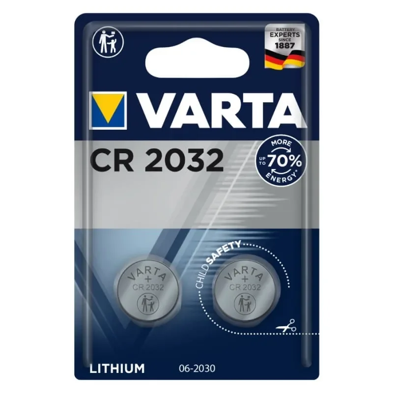Φωτογραφία προϊόντος: GR Varta 2032 2-Pack έως 12 άτοκες δόσεις ή 24 δόσεις