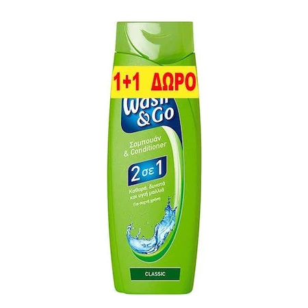 Φωτογραφία προϊόντος: Procter & Gamble Σαμπουάν Wash&Go Classic 2 Σε 1 400ml 1+1 Δώρο