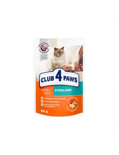 Φωτογραφία προϊόντος: Υγρή τροφή Γάτας Club 4 Paws Sterilized με Κουνέλι σε Ζελέ 80g