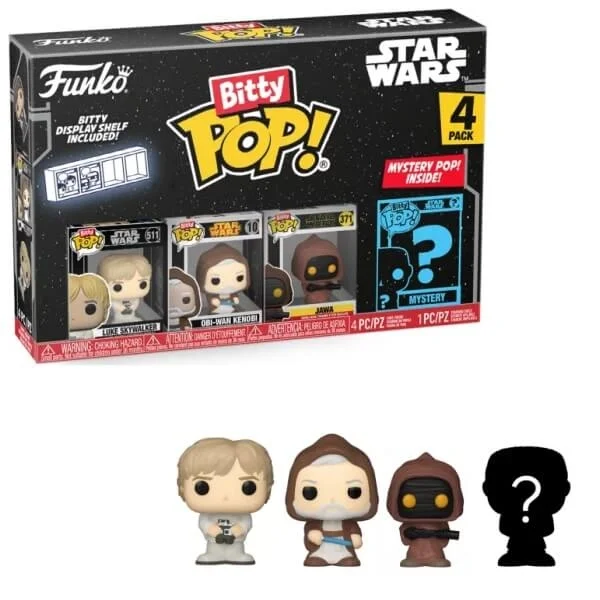Φωτογραφία προϊόντος: Funko Bitty POP! Star Wars - Luke Skywalker, Obi-Wan Kenobi, Jawa & Chase Mystery 4-Pack Vinyl Figures