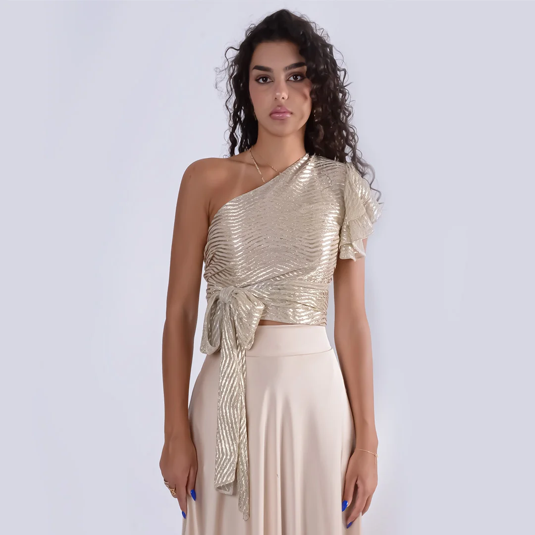 Φωτογραφία προϊόντος: Anna Samouka Reyah One Shoulder Top 16042C Gold