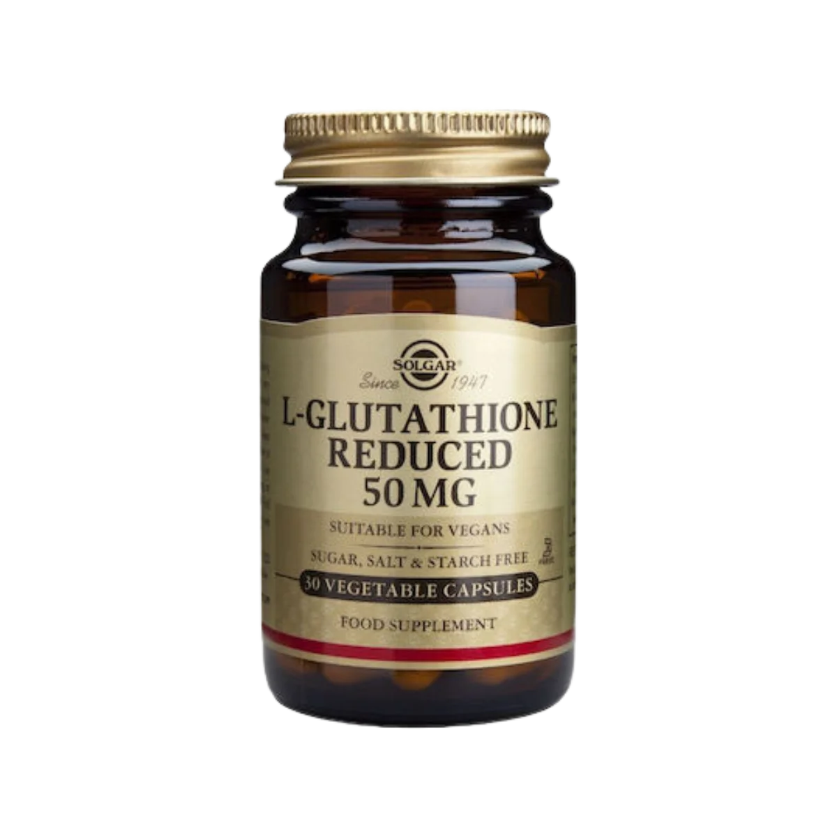 Φωτογραφία προϊόντος: Solgar,Solgar Amino Acids and Proteins Solgar L-Glutathione 50MG Γλουταθειόνη 30 φυτικές κάψουλες