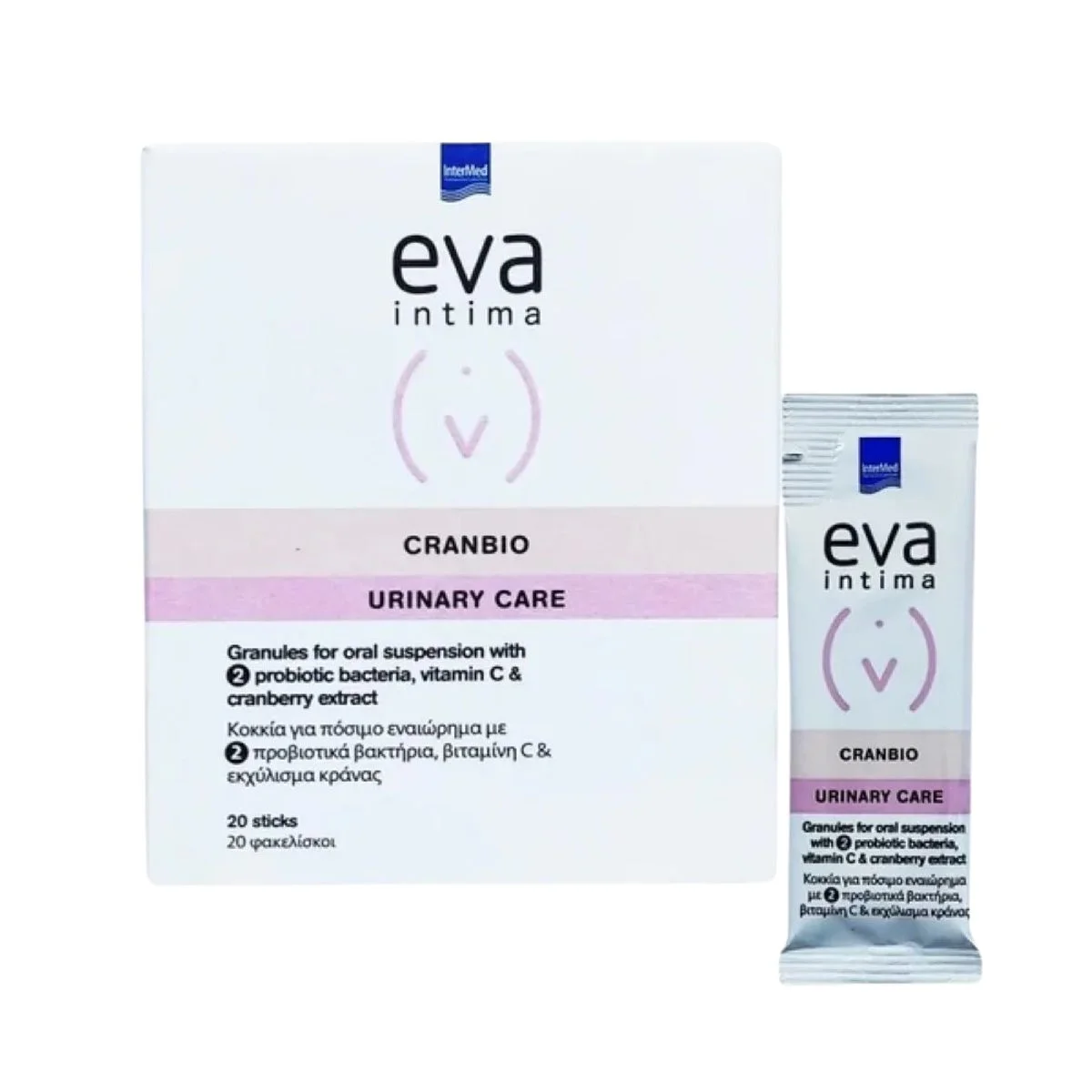 Φωτογραφία προϊόντος: Intermed,Intermed Eva Intima Intermed Eva Intima Cranbio Urinary Care 20 φακελίσκοι
