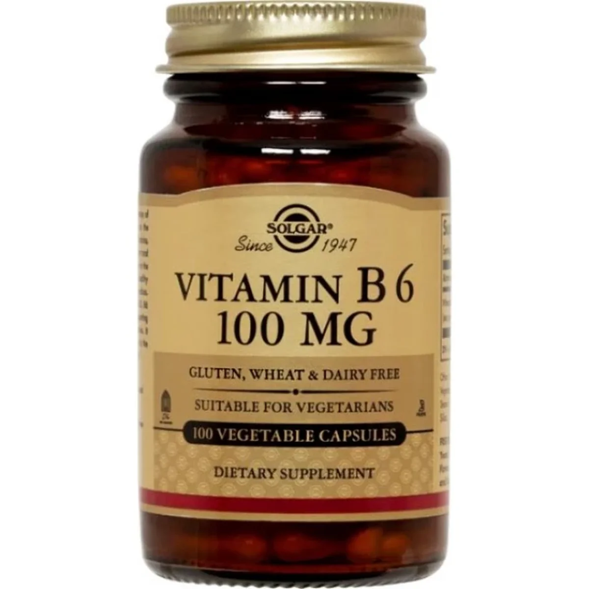 Φωτογραφία προϊόντος: Solgar,Solgar Vitamins Solgar Vitamin B6 100mg 100 φυτικές κάψουλες