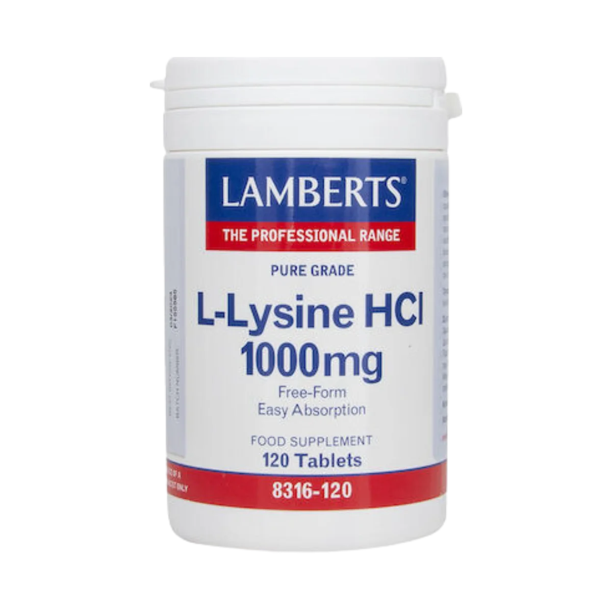 Φωτογραφία προϊόντος: Lamberts,Lamberts Αμινοξέα Lamberts L-Lysine HCL 1000mg Λυσίνη 120 ταμπλέτες