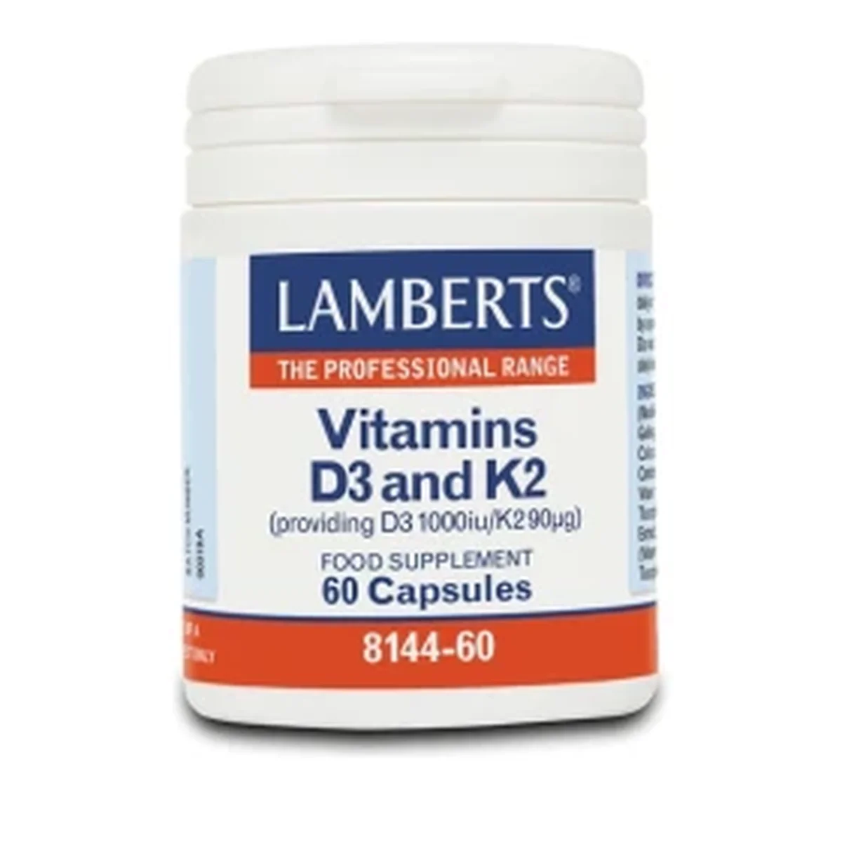 Φωτογραφία προϊόντος: Lamberts,Lamberts Βιταμίνες Lamberts Vitamins D3 1000iu & K2 90µg 60 κάψουλες