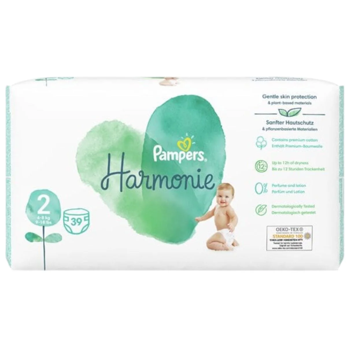 Φωτογραφία προϊόντος: Pampers,Pampers Harmonie - Pure Protection Pampers Harmonie Βρεφικές Πάνες No2 (4-8kg) 39τμχ