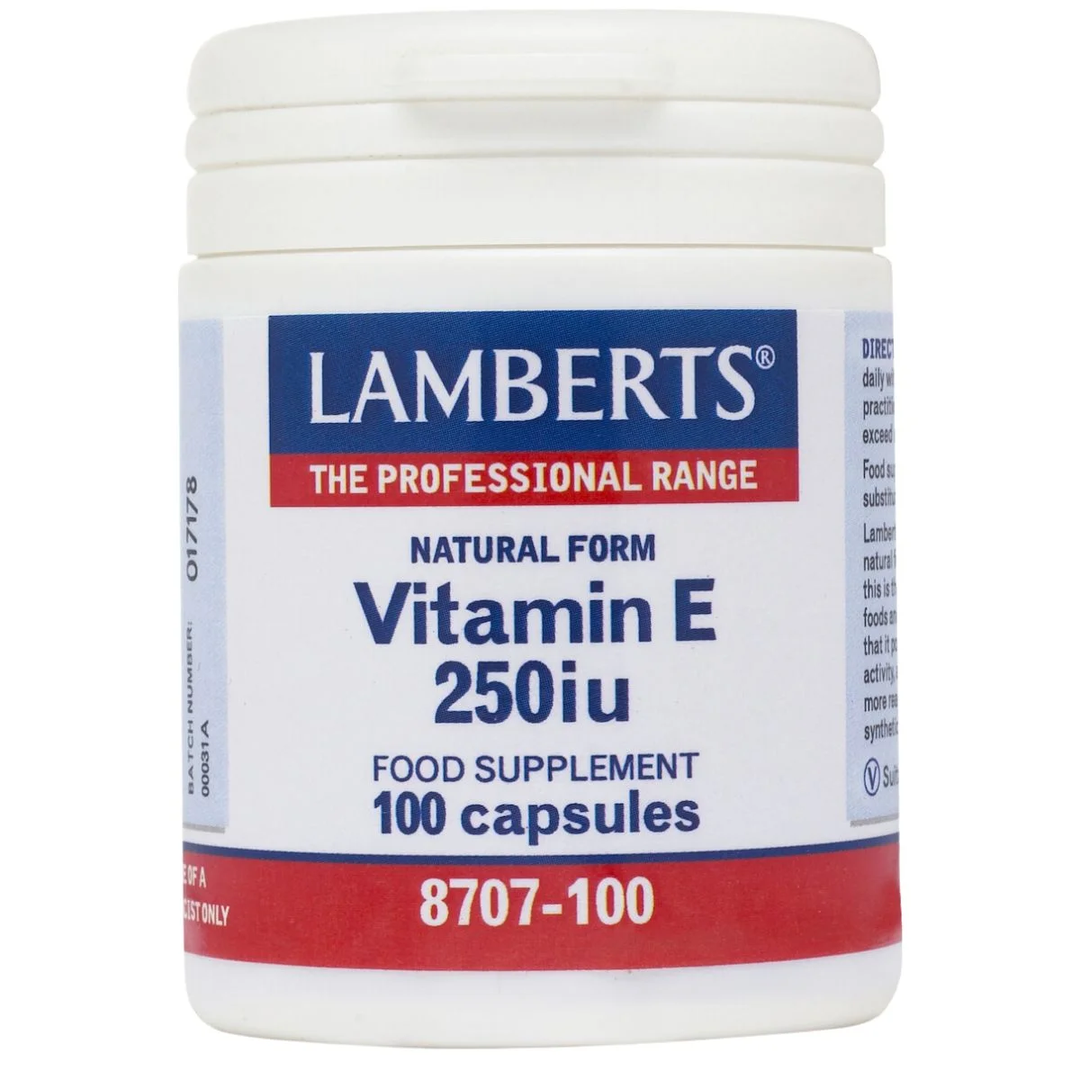 Φωτογραφία προϊόντος: Lamberts,Lamberts Βιταμίνες Lamberts Vitamin E 250iu 168mg 100 κάψουλες