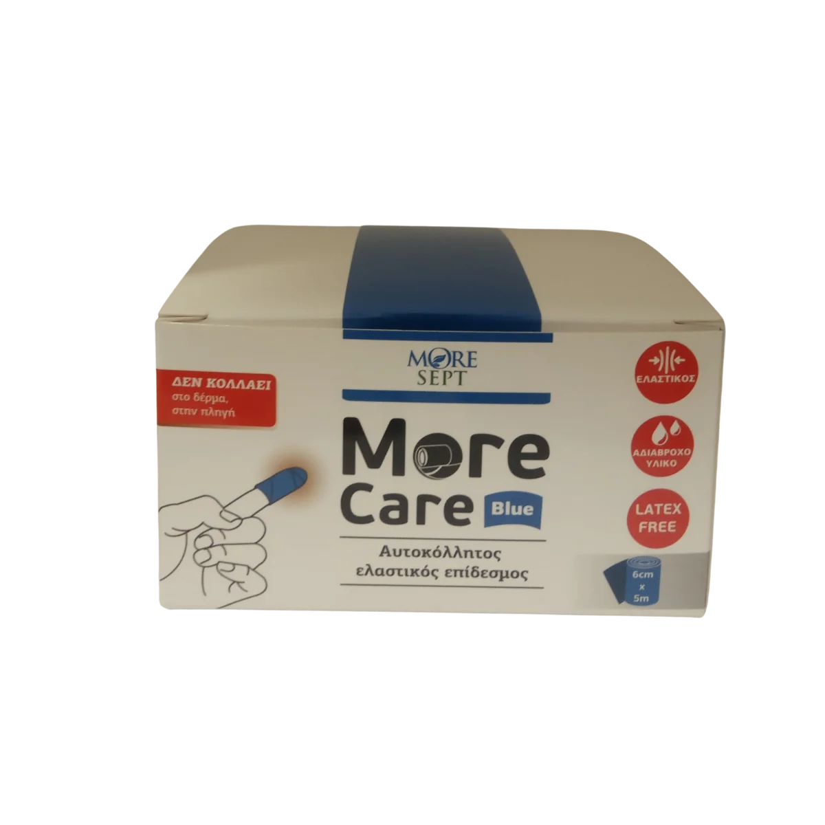 Φωτογραφία προϊόντος: More Sept More-Sept More-Care-Skin Αυτοκόλλητος Ελαστικός Επίδεσμος 6cmx1m, 1 Τεμάχιο