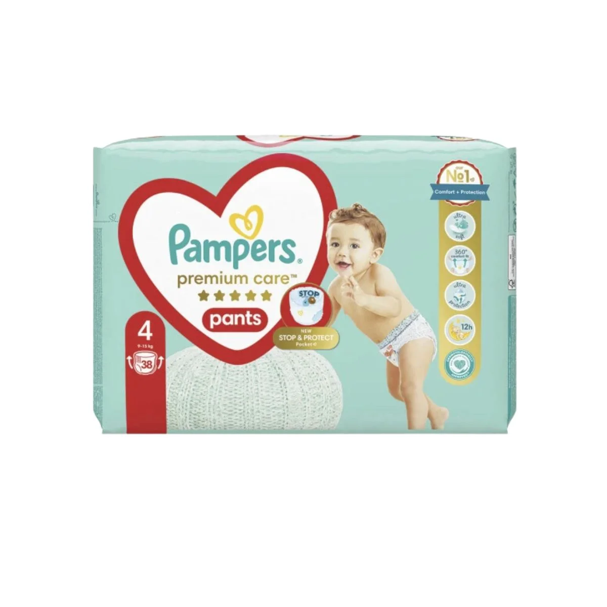 Φωτογραφία προϊόντος: Pampers,Pampers Premium Care Pants Pampers Premium Care Pants Πάνες Βρακάκι No.4 (9-15kg) 38τμχ