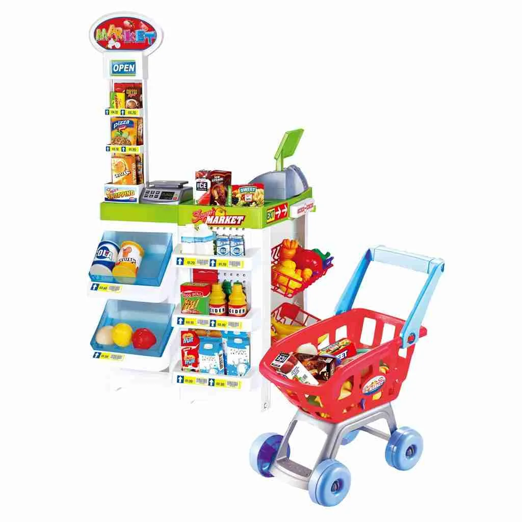 Φωτογραφία προϊόντος: Luna Toys 622511 Σουπερμάρκετ σετ 87 εκ με καρότσι 47,5 χ 15 χ 58,5 εκ.