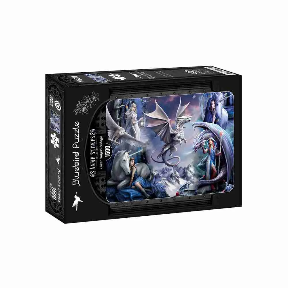 Φωτογραφία προϊόντος: Bluebird Puzzle-90036-Anne Stokes - Silver Dragon Collage -1500 pieces
