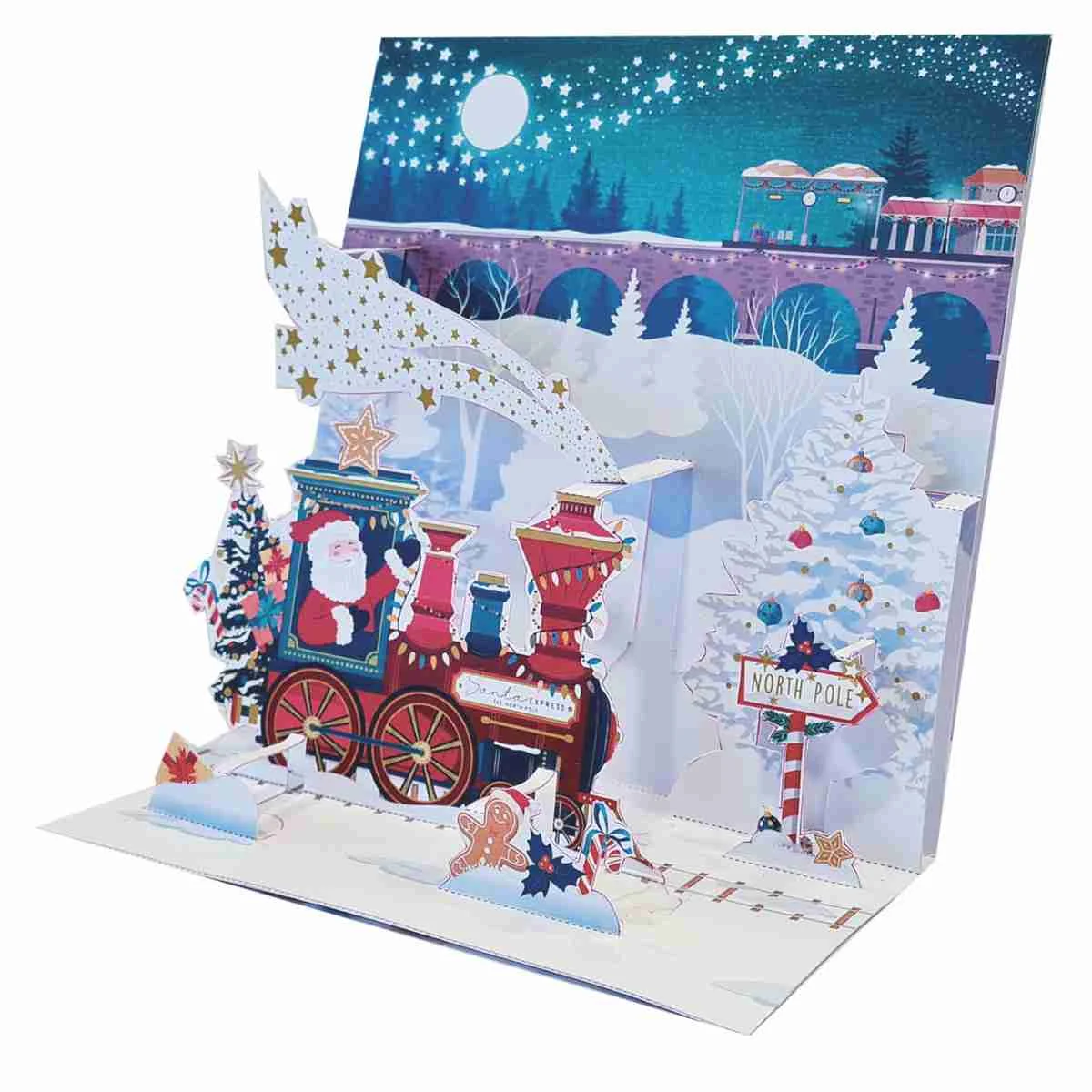 Φωτογραφία προϊόντος: Pictura Xmas 3D Αναδυόμενη Κάρτα Τρένο με Αη- Βασίλη