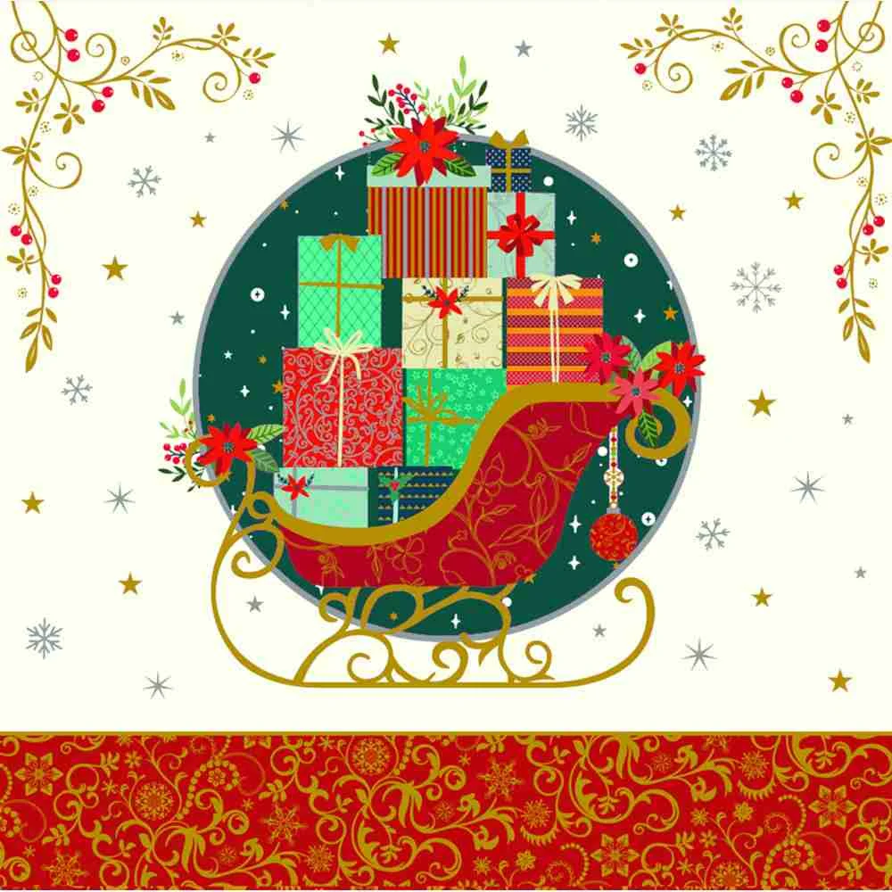 Φωτογραφία προϊόντος: Pictura Xmas Arabesque Κάρτα Τρίπτυχη Έλκυθρο με Δώρα