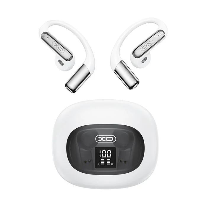 Φωτογραφία προϊόντος: XO Bluetooth ακουστικά handsfree με θήκη φόρτισης και LED οθόνη, σε λευκό χρώμα