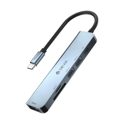 Φωτογραφία προϊόντος: Hub USB C Devia EC135 5 σε 1 (Updated) με Card Reader Leopard PD Σκούρο Γκρι N62861