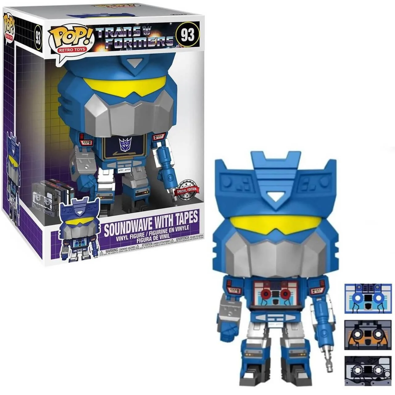 Φωτογραφία προϊόντος: Funko POP Retro Toys Transformers - Soundwave with Tapes Jumbo 10" 93 Vinyl Figure Special Edition