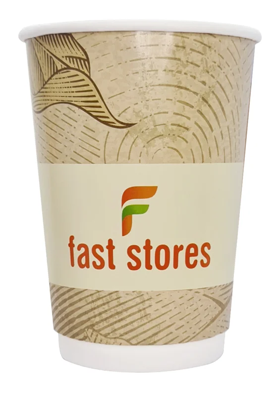 Φωτογραφία προϊόντος: UNBRANDED FAST STORES χάρτινα ποτήρια καφέ, 8oz, χωρίς καπάκι, 25τμχ
