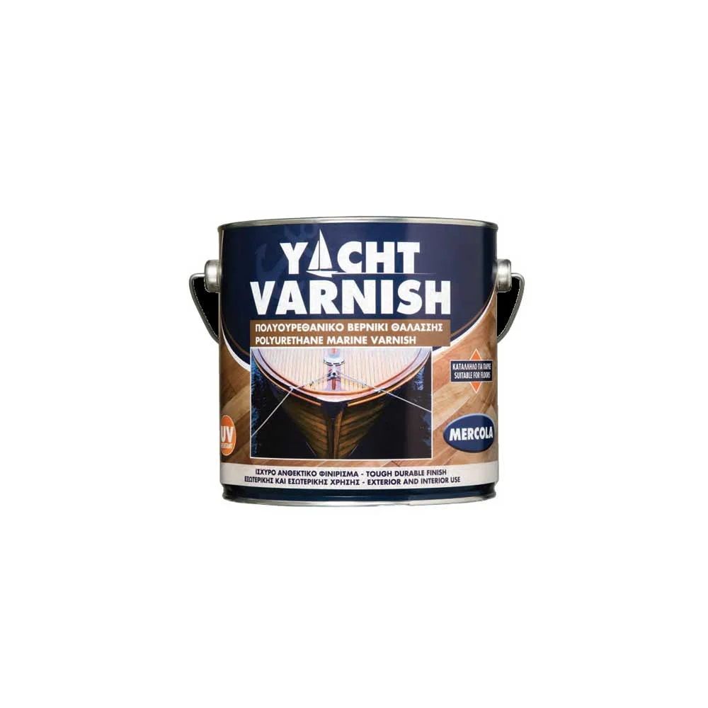 Φωτογραφία προϊόντος: Mercola Yacht Varnish Βερνίκι Επιφάνειας Πολυουρεθάνης Άχρωμο Satine 2.5lt
