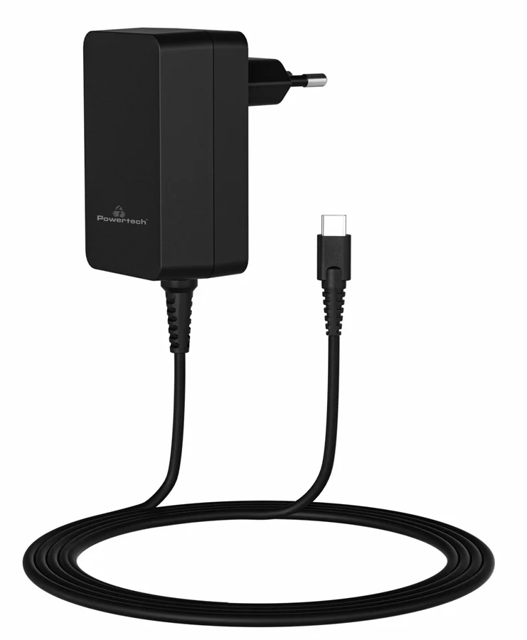 Φωτογραφία προϊόντος: POWERTECH φορτιστής laptop PT-1155, USB-C PD, universal, 45W, μαύρος