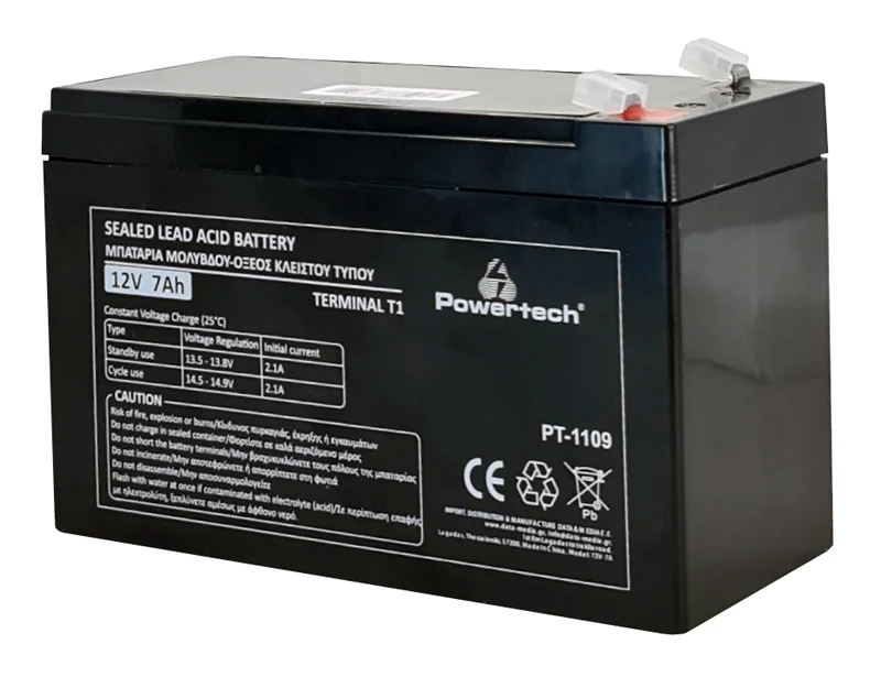 Φωτογραφία προϊόντος: POWERTECH μπαταρία μολύβδου PT-1109, 12V 7Ah, T1