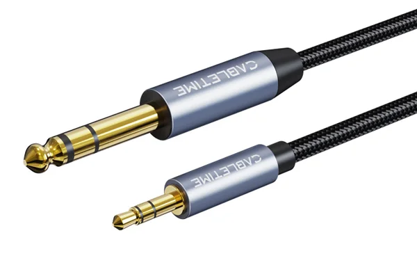 Φωτογραφία προϊόντος: CABLETIME καλώδιο ήχου 3.5mm σε 6.35mm CT-AV321-H11G, 2m, μαύρο