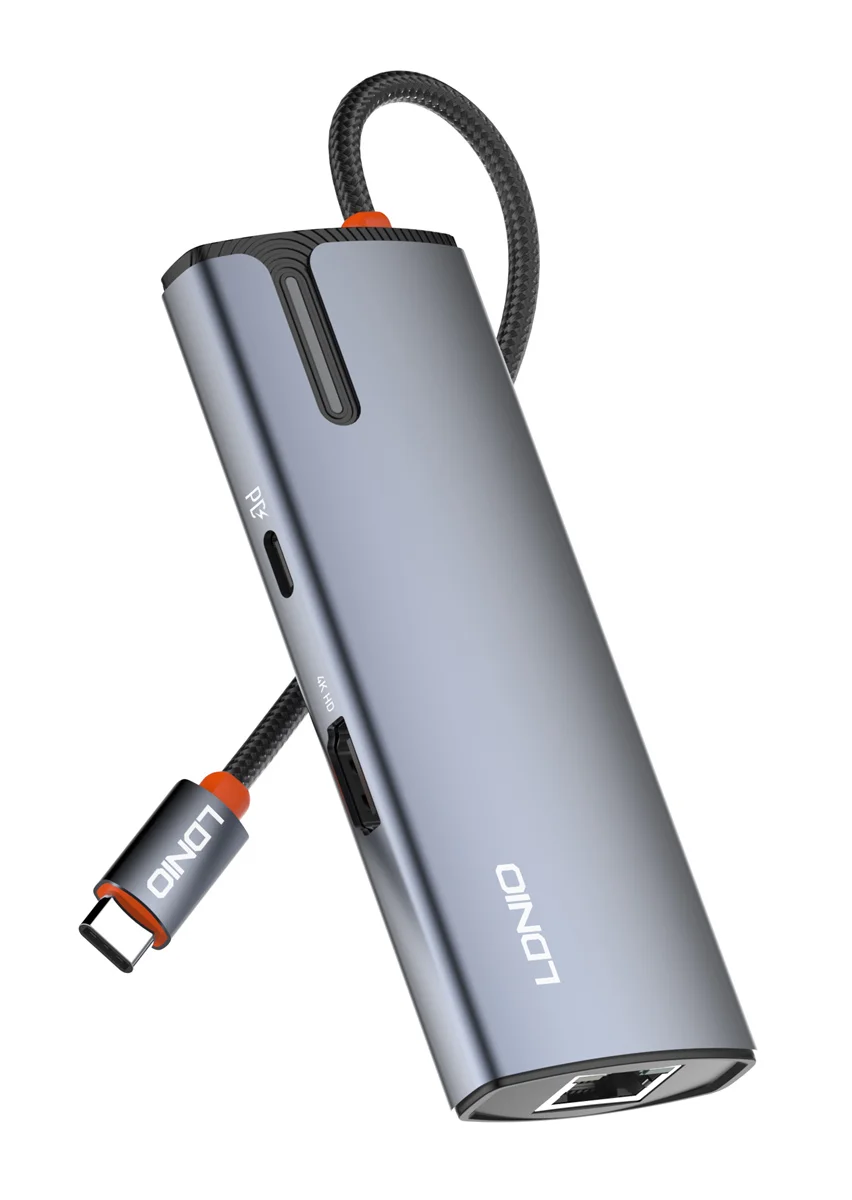 Φωτογραφία προϊόντος: LDNIO docking station DS-16H, 6 θυρών, USB-C σύνδεση, 4K, 100W PD, γκρι