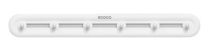 Φωτογραφία προϊόντος: ECOCO κρεμάστρα μπάνιου/κουζίνας E23154 με 6 γάντζους, 3.8x5x40cm, λευκή