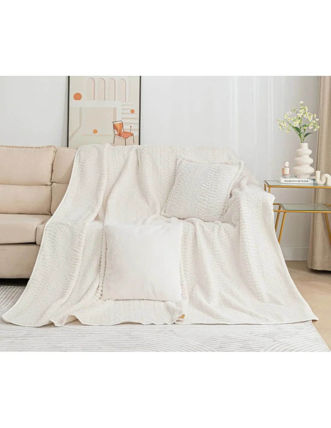 Φωτογραφία προϊόντος: Ριχτάρι Τριθέσιου Silk Fashion NX201 Ivory 180x320