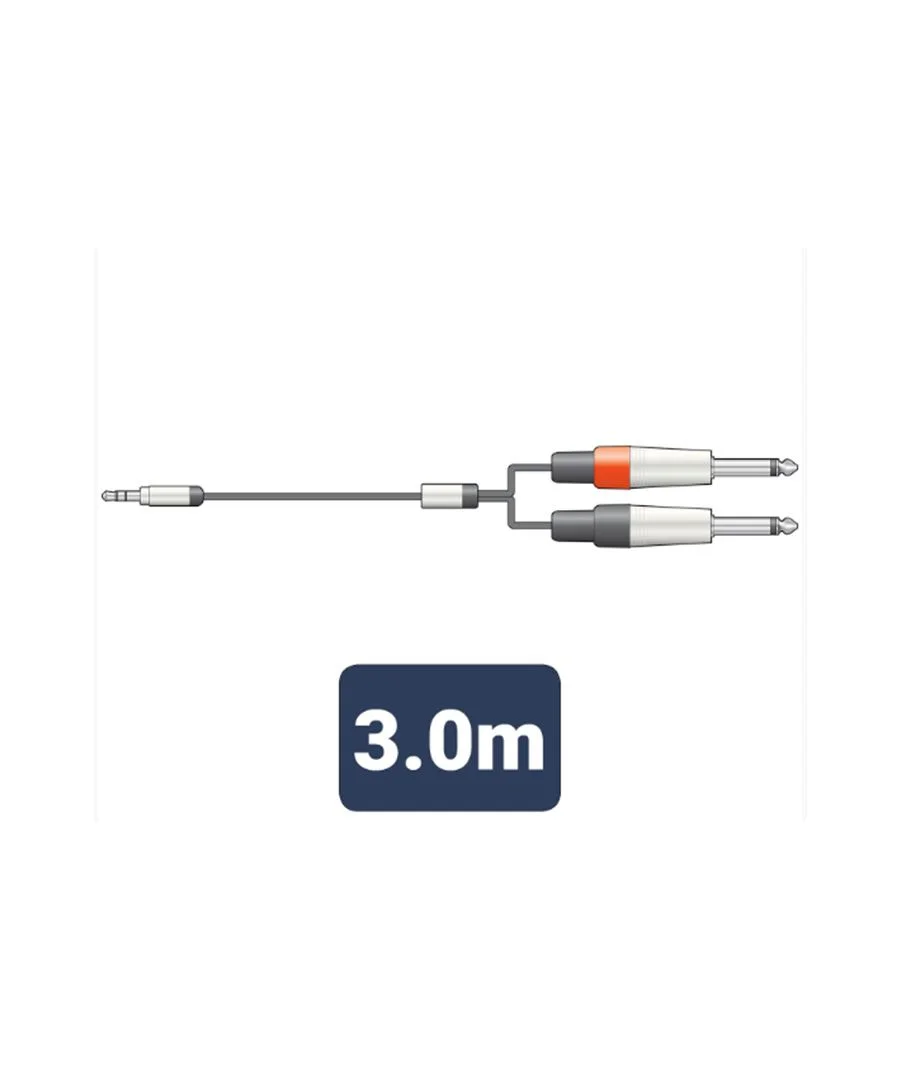 Φωτογραφία προϊόντος: Citronic S3J-26J300 Καλώδιo Ήχου 3.5mm Stereo Jack Plug - 2 x 6.3mm Mono Jack Plugs 3m (Τεμάχιο)