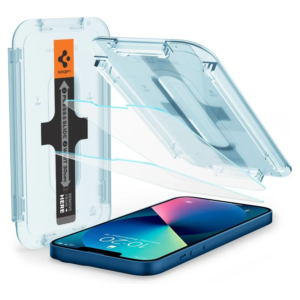 Φωτογραφία προϊόντος: Spigen GLAS.tR ez Fit Tempered Glass (sensor open) 2 Pack iPhone 13 mini Transparent