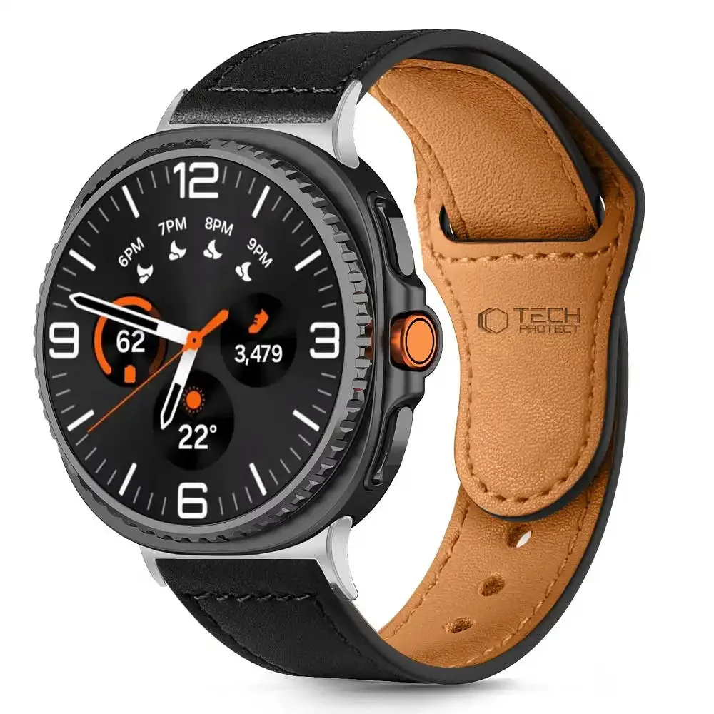 Φωτογραφία προϊόντος: Tech-Protect Λουράκι LeatherFit Samsung Galaxy Watch 8 / Classic (40 / 44 / 46mm) Black
