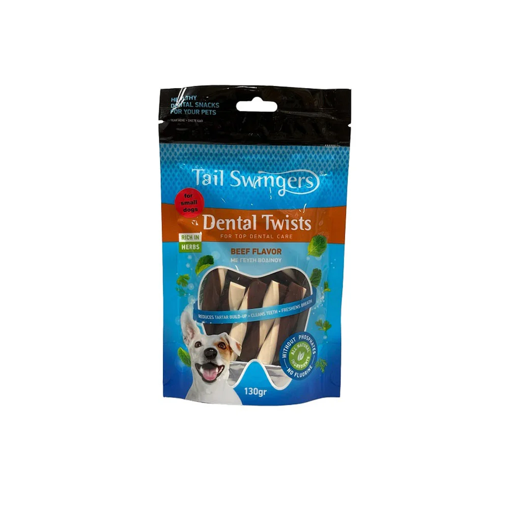 Φωτογραφία προϊόντος: Pet Interest Λιχουδιές Σκύλου Tailswingers Dental Milk Twisters με Μοσχάρι 130gr