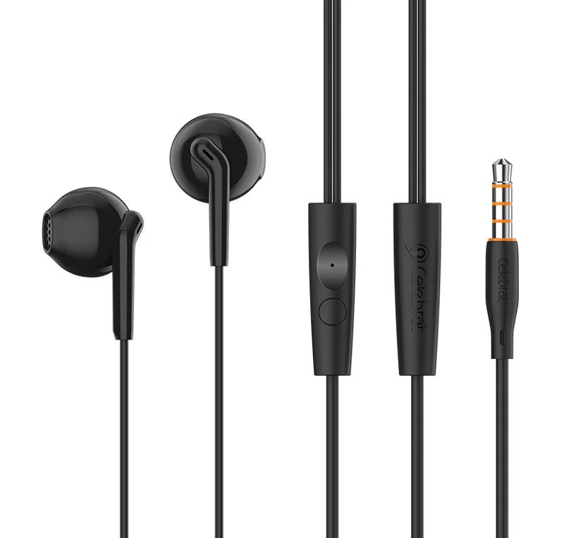 Φωτογραφία προϊόντος: CELEBRAT earphones με μικρόφωνο G34, 3.5mm σύνδεση, 14mm, 1.2m, μαύρα