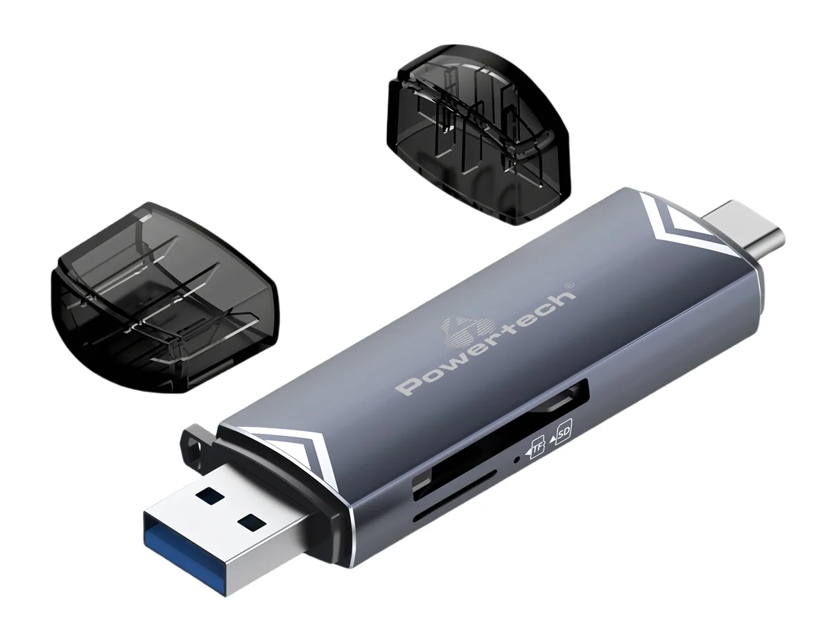 Φωτογραφία προϊόντος: POWERTECH card reader PT-1343 για SD & micro SD, USB 3.2, 5Gbps, γκρι
