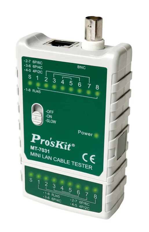 Φωτογραφία προϊόντος: PROSKIT tester καλωδίων δικτύου MT-7031 για RJ45/11/12/22 & BNC