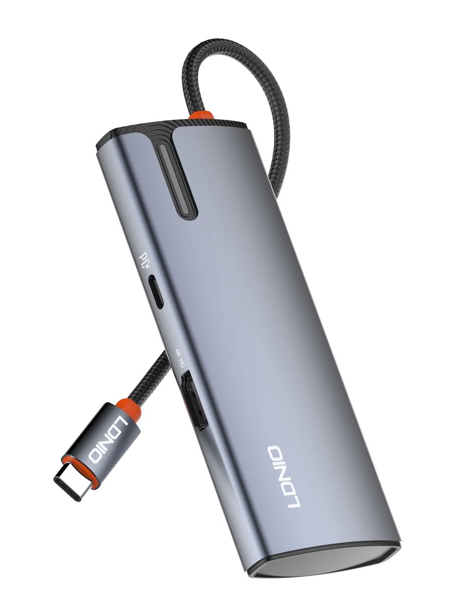 Φωτογραφία προϊόντος: LDNIO docking station DS-15H, 5 θυρών, USB-C σύνδεση, 4K, 100W PD, γκρι