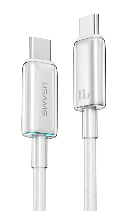 Φωτογραφία προϊόντος: USAMS καλώδιο USB-C σε USB-C US-SJ660, 100W, 480Mbps, 1.2m, λευκό