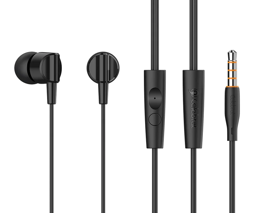 Φωτογραφία προϊόντος: CELEBRAT earphones με μικρόφωνο G35, 3.5mm σύνδεση, 10mm, 1.2m, μαύρα