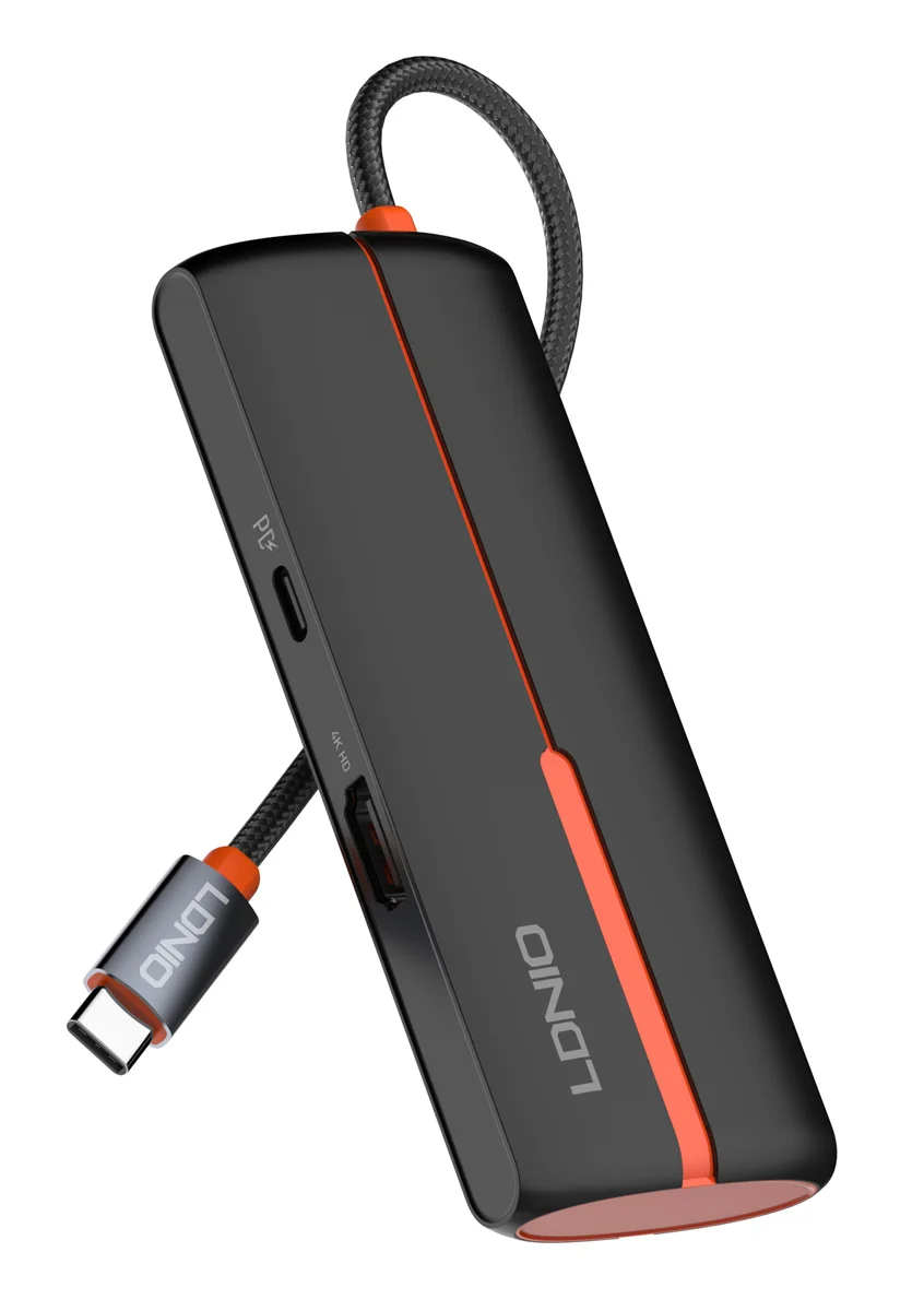 Φωτογραφία προϊόντος: LDNIO docking station DS-25H, 5 θυρών, USB-C σύνδεση, 4K, 100W PD, μαύρο