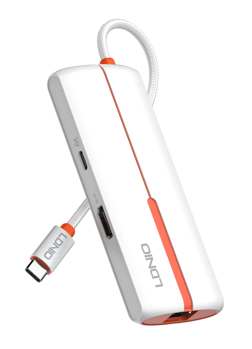 Φωτογραφία προϊόντος: LDNIO docking station DS-26H, 6 θυρών, USB-C σύνδεση, 4K, 100W PD, λευκό