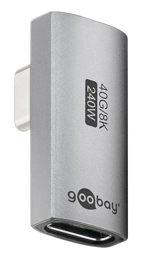 Φωτογραφία προϊόντος: GOOBAY αντάπτορας USB-C 74443, γωνιακός 90°, USB4, 240W, 40Gbps, 8K, γκρι