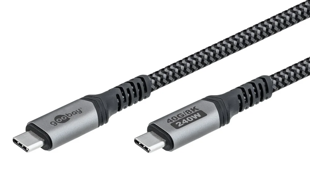 Φωτογραφία προϊόντος: GOOBAY καλώδιο USB-C 74210, USB4, 240W, 40Gbps, 8K/60Hz, 0.50m, γκρι