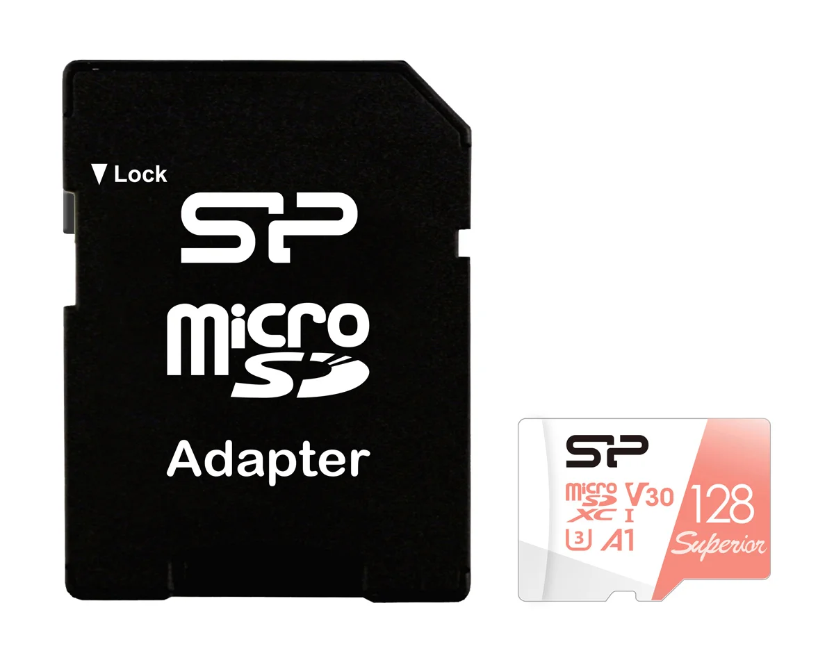 Φωτογραφία προϊόντος: SILICON POWER κάρτα μνήμης microSDXC Superior, 128GB, C10 UHS-I U3 A1 V30
