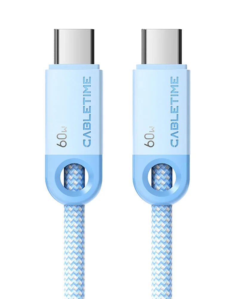Φωτογραφία προϊόντος: CABLETIME καλώδιο USB-C CT-CM60-PBL, 60W PD, 480Mbps, 1m, μπλε