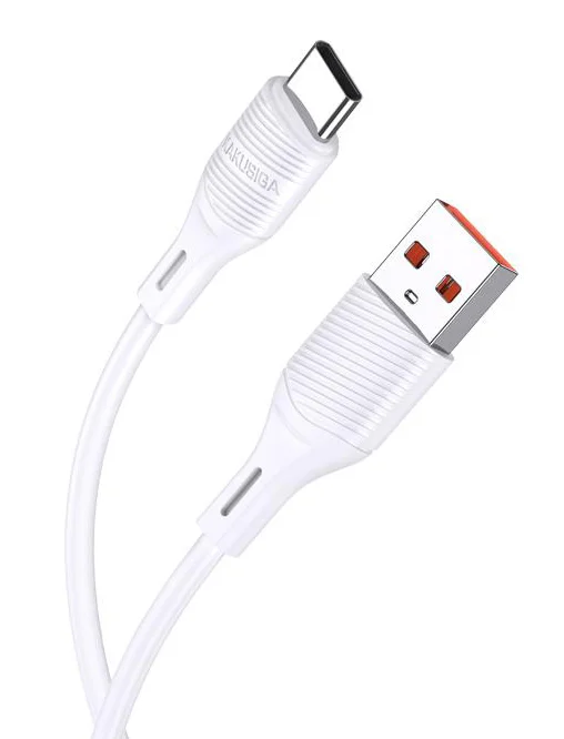 Φωτογραφία προϊόντος: KAKUSIGA καλώδιο USB-C σε USB KSC-953, σιλικόνης, 3A, 480Mbps, 1m, λευκό
